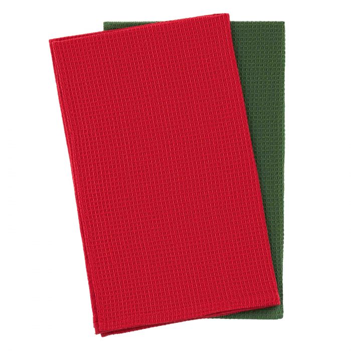 Подарунковий набір рушничків в мішечку Ardesto Christmas Deer 38х63см, 2шт, 100% бавовна, червоний, зелений