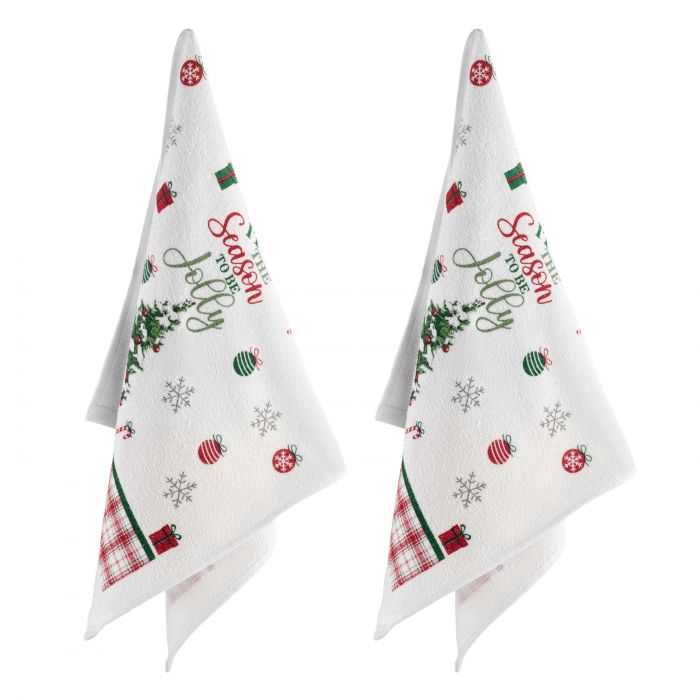 Подарунковий набір рушничків в коробці Ardesto Christmas Tree 38х63см, 2шт, 100% бавовна, зелений