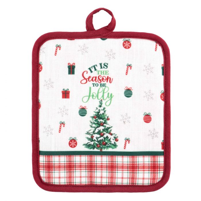 Подарунковий набір для кухні Ardesto Christmas Tree, 3шт, 100% бавовна (рушничок), 100% поліестер (прихватки), зелений