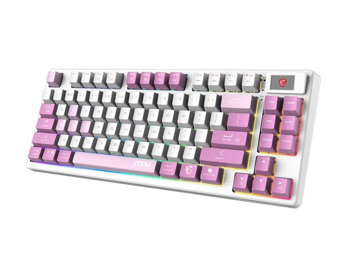 Клавіатура механічна MSI FORGE GK600 TKL W VIOLET UA 83key, mechanical Linear, USB-A, Wireless, Bluetooth, EN/UKR/RU, RGB, фіолетовий