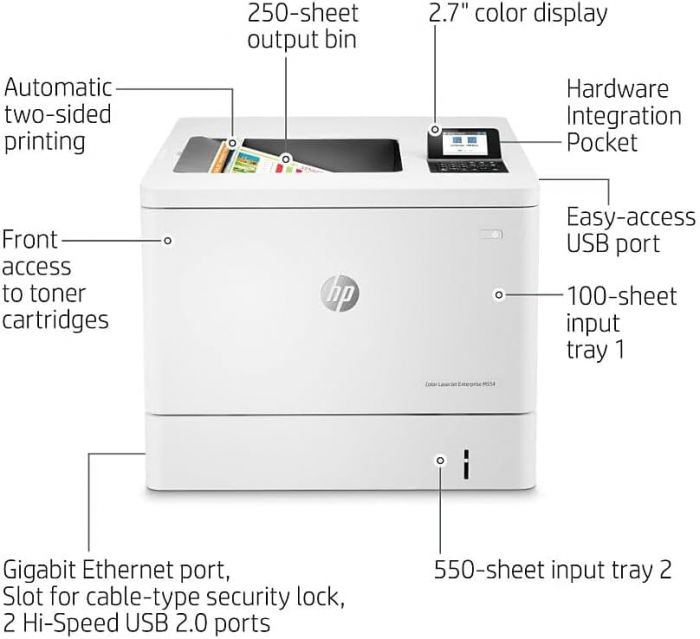 Принтер А4 HP Color LaserJet Enterprise M554dn