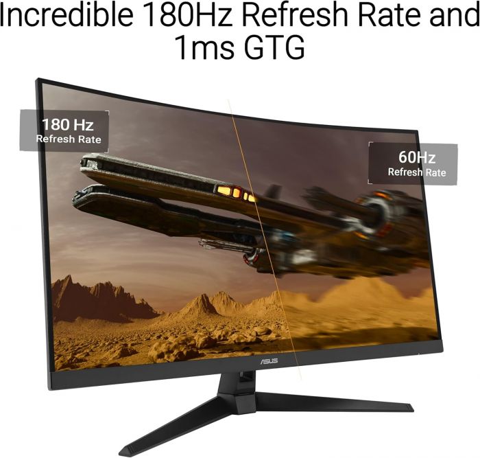 Монітор Asus 31.5" TUF Gaming VG32WQ3B 2xHDMI, DP, MM, VA, 2560x1440, 180Hz, 0.5ms, sRGB 120%, CURVED, AdaptiveSync, HDR10