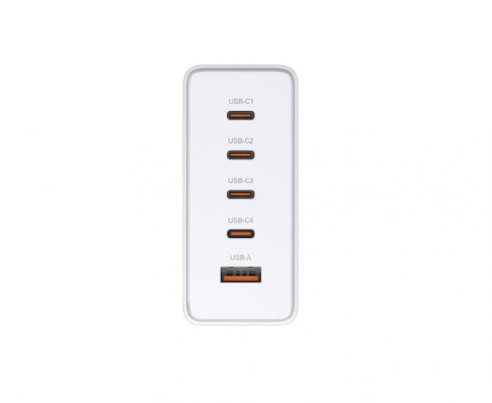 Зарядний пристрій мережевий D-Link DCF-241 240Вт GaN 4хUSB-С, 1xUSB-A, білий