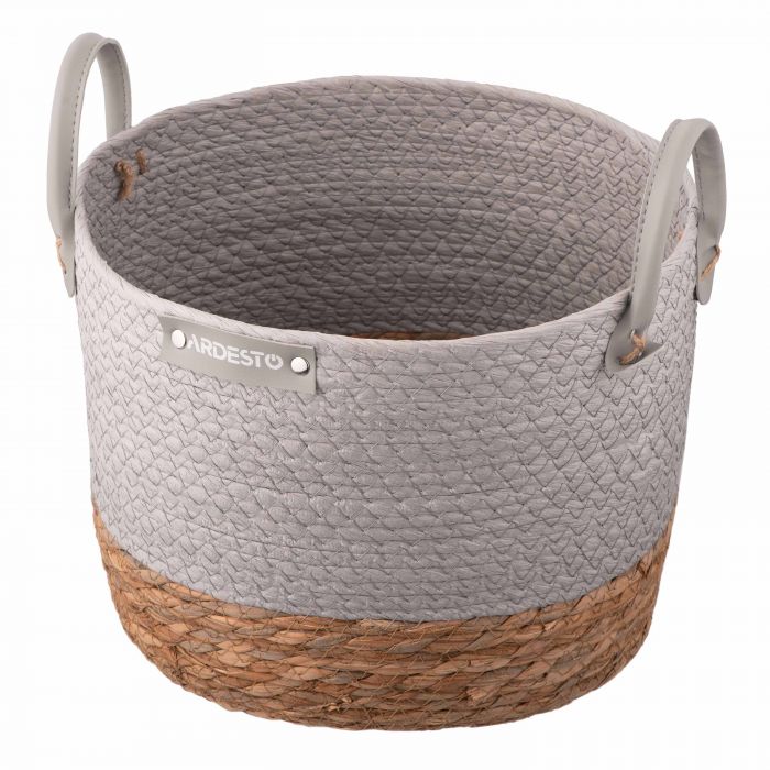 Кошик Ardesto Minimalism 28х28х22см, паперовий шпагат, рогожка, сірий