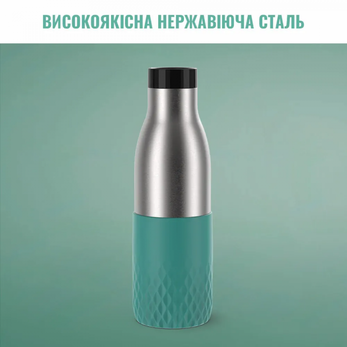 Термопляшка Tefal Bludrop soft touch, 700мл, нержавіюча сталь, зелений
