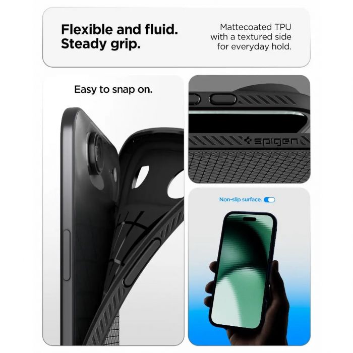 Чохол Spigen для iPhone 17 Air, Liquid Air, Matte Black