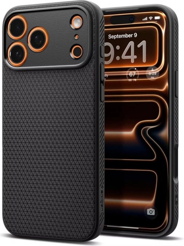 Чохол Spigen для iPhone 17 Pro Max, Liquid Air, Matte Black