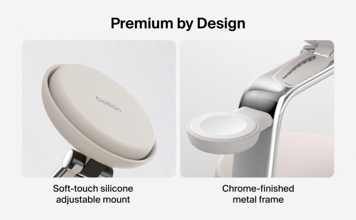 Зарядний пристрій бездротовий Belkin UltraCharge Pro 3в1 Magnetic Charging Dock 25Вт, Sand
