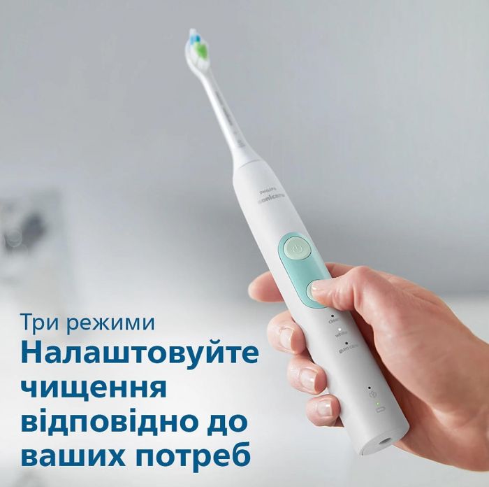 Щітка зубна електр. Philips, ProtectiveClean 5100, 62т. колив/хв, насадок-2, футляр, білий