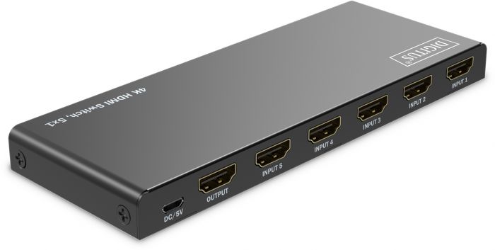Відеокомутатор DIGITUS UHD HDMI (INx5 - OUTx1), 4K