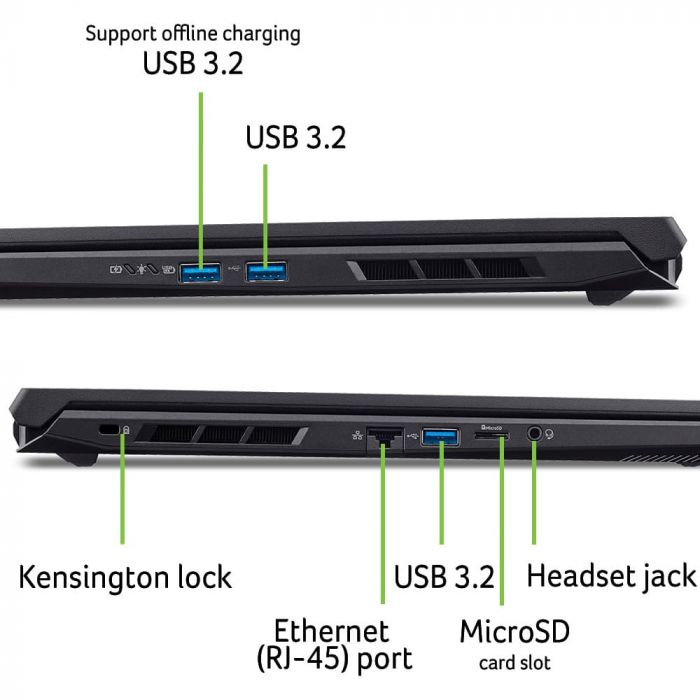 Ноутбук Acer Nitro V 17 ANV17-41 17.3" FHD IPS, AMD R7-260, 32GB, F2TB, NVD5070-8, Lin, чорний