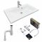 Набір для ванної кімнати, раковина, умивальник Adamant QUANTO 80, штучний камінь, прямокут., з сифоном Click-Clack + змішувач