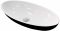 Раковина, умивальник Adamant ANDERE NEW, штучний камінь, овальна, без отвору для змішувача та переливу, 590х295х130мм, накладний, чорно-білий