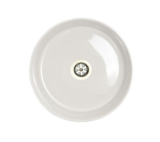 Раковина, умивальник Adamant ARENA, штучний камінь, кругла, без отвору для змішувача та переливу, 360х113мм, накладний, білий