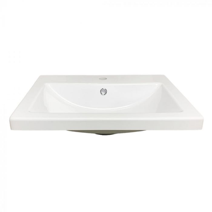 Раковина, умивальник Adamant CERS, штучний камінь, прямокут., з отвором для змішувача, з отвором для переливу, 495x390x158мм, накладний, білий