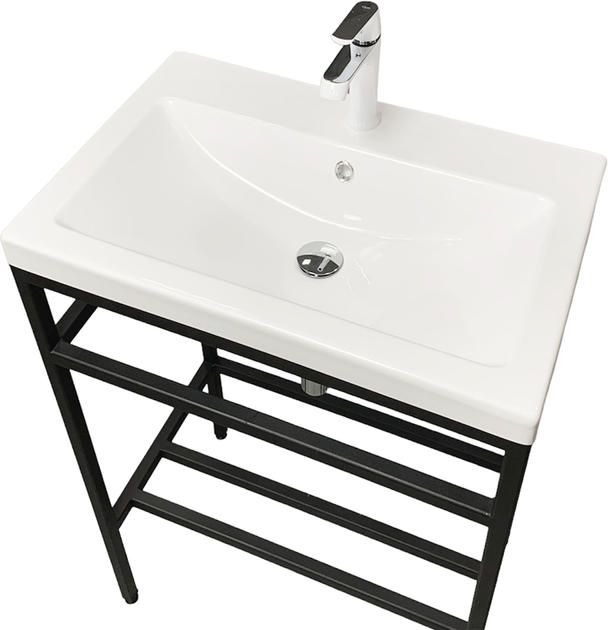 Раковина, умивальник Adamant CERS, штучний камінь, прямокут., з отвором для змішувача, з отвором для переливу, 495x390x158мм, накладний, білий