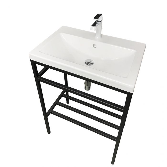 Раковина, умивальник Adamant CERS, штучний камінь, прямокут., з отвором для змішувача, з отвором для переливу, 595x450x158мм, накладний, білий