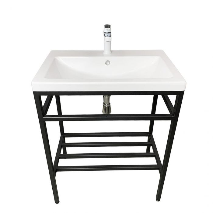 Раковина, умивальник Adamant CERS, штучний камінь, прямокут., з отвором для змішувача, з отвором для переливу, 695x450x158мм, накладний, білий