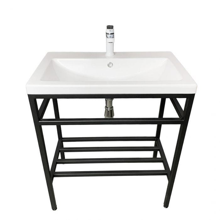 Раковина, умивальник Adamant CERS, штучний камінь, прямокут., з отвором для змішувача, з отвором для переливу, 895x450x158мм, накладний, білий