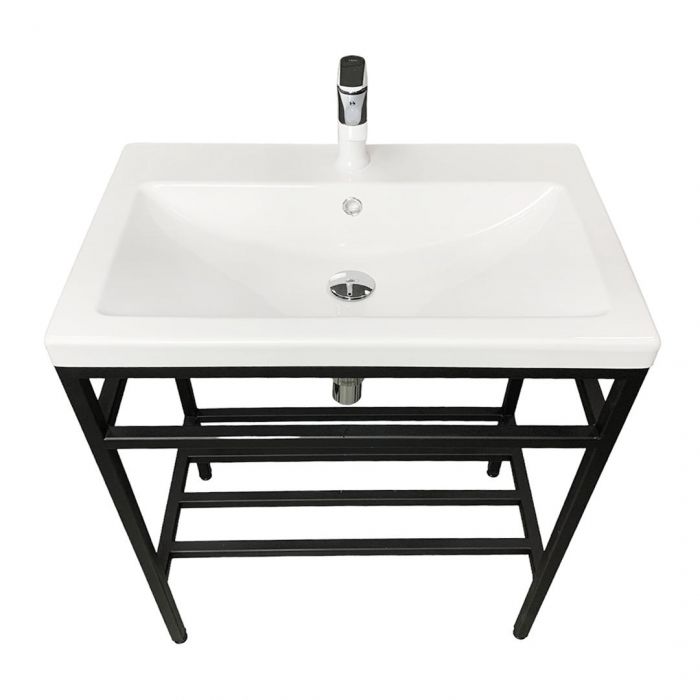 Раковина, умивальник Adamant CERS, штучний камінь, прямокут., з отвором для змішувача, з отвором для переливу, 895x450x158мм, накладний, білий