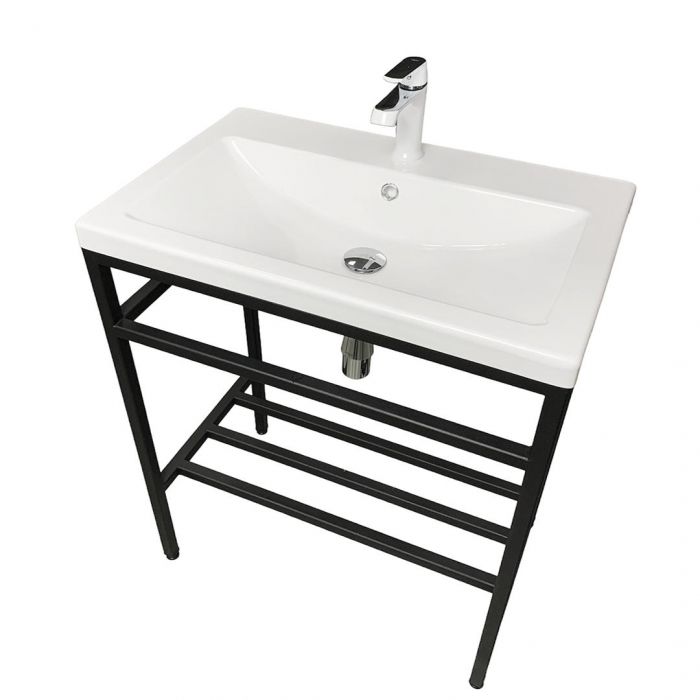 Раковина, умивальник Adamant CERS, штучний камінь, прямокут., з отвором для змішувача, з отвором для переливу, 895x450x158мм, накладний, білий