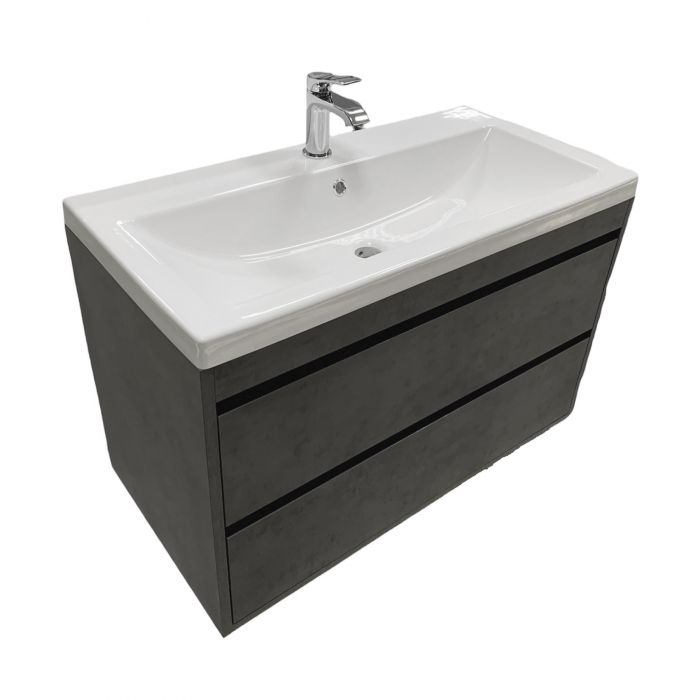 Раковина, умивальник Adamant CERS, штучний камінь, прямокут., з отвором для змішувача, з отвором для переливу, 895x450x158мм, накладний, білий