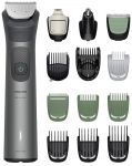 Тример Philips Series 7000, для бороди, голови та тіла, насадок-15, сталь, сірий