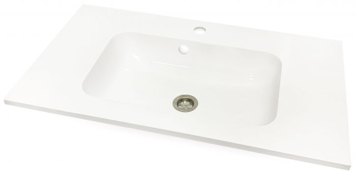 Раковина, умивальник Adamant FRATE, штучний камінь, прямокут., з отвором для змішувача, з отвором для переливу, 795x450x1525мм, накладний, білий