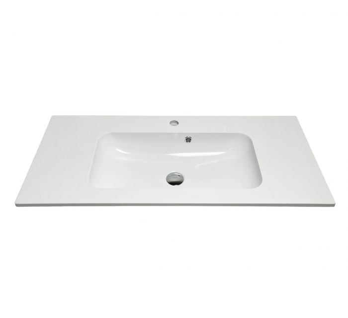 Раковина, умивальник Adamant FRATE, штучний камінь, прямокут., з отвором для змішувача, з отвором для переливу, 995x450x1525мм, накладний, білий