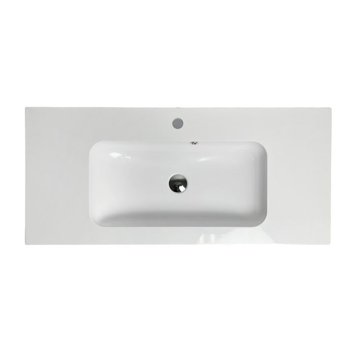 Раковина, умивальник Adamant FRATE, штучний камінь, прямокут., з отвором для змішувача, з отвором для переливу, 995x450x1525мм, накладний, білий