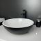 Раковина, умивальник Adamant KREIS, штучний камінь, кругла, без отвору для змішувача та переливу, 420х150мм, накладний, чорно-білий