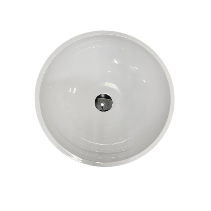 Раковина, умивальник Adamant KREIS, штучний камінь, кругла, без отвору для змішувача та переливу, 420х150мм, накладний, чорно-білий