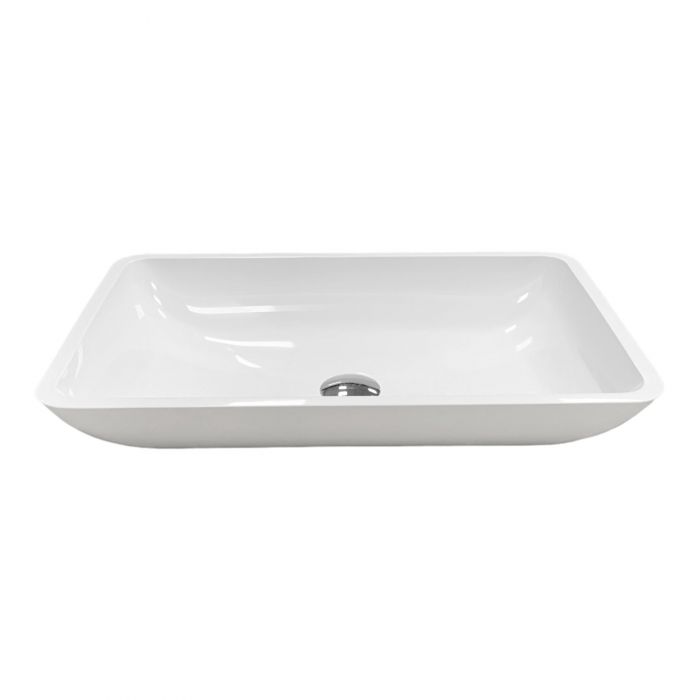 Раковина, умивальник Adamant LOWER, штучний камінь, прямокут., без отвору для змішувача та переливу, 560x360x100мм, накладний, білий