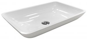 Раковина, умивальник Adamant LOWER, штучний камінь, прямокут., без отвору для змішувача та переливу, 560x360x100мм, накладний, білий