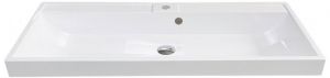 Раковина, умивальник Adamant STRENG NEW, штучний камінь, прямокут., з отвором для змішувача, з отвором для переливу, 990x410x123мм, накладний, білий