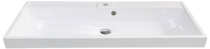 Раковина, умивальник Adamant STRENG NEW, штучний камінь, прямокут., з отвором для змішувача, з отвором для переливу, 990x410x123мм, накладний, білий