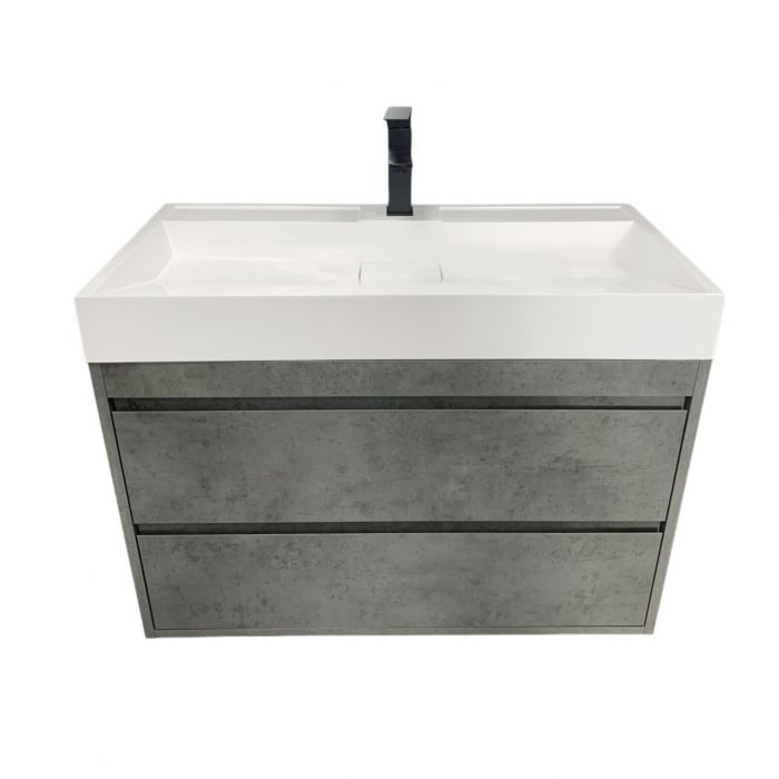 Раковина, умивальник Adamant VISION, штучний камінь, прямокут., з отвором для змішувача, без переливу, 1000х455х110мм, накладний, білий