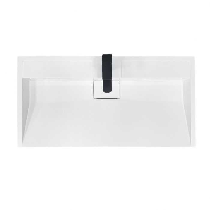 Раковина, умивальник Adamant VISION, штучний камінь, прямокут., з отвором для змішувача, без переливу, 1000х455х110мм, накладний, білий