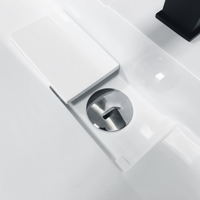 Раковина, умивальник Adamant VISION, штучний камінь, прямокут., з отвором для змішувача, без переливу, 1200х455х110мм, накладний, білий