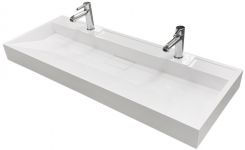 Раковина, умивальник Adamant VISION, штучний камінь, прямокут., з отвором для змішувача, без переливу, 1200х455х110мм, накладний, білий