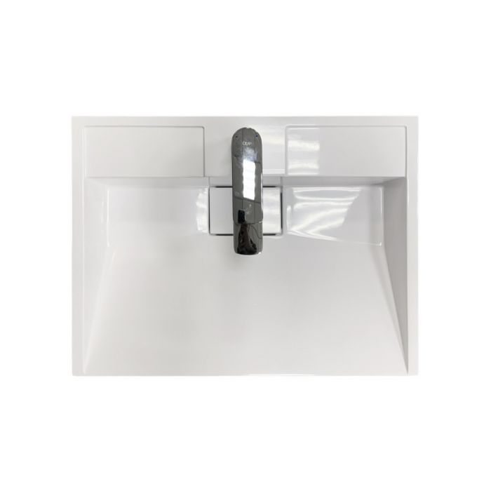 Раковина, умивальник Adamant VISION, штучний камінь, прямокут., з отвором для змішувача, без переливу, 500х380х110мм, накладний, білий