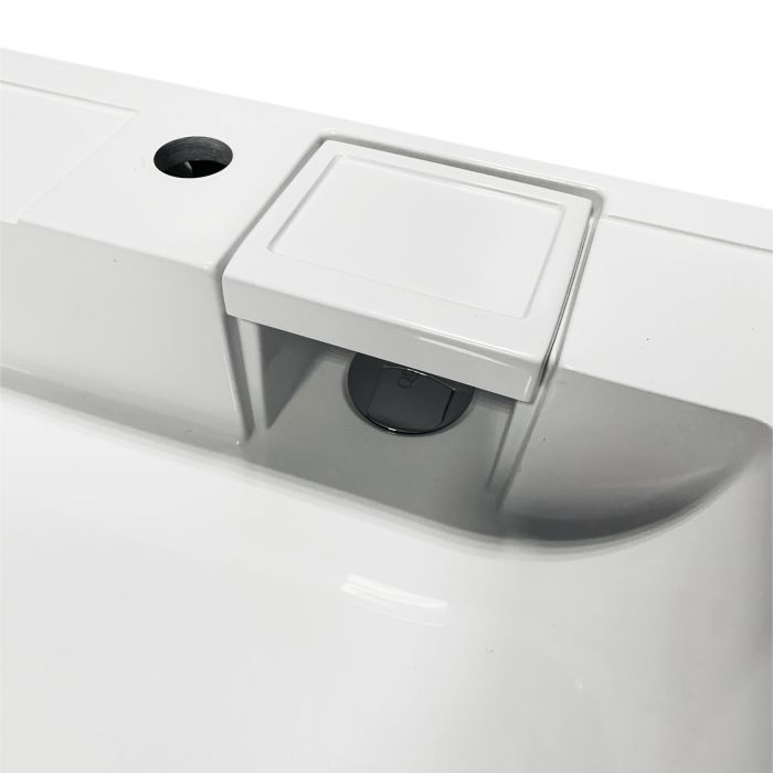 Раковина, умивальник Adamant WASHER NEW, штучний камінь, прямокут., з отвором для змішувача, без переливу, 595х595х115мм, накладний, білий