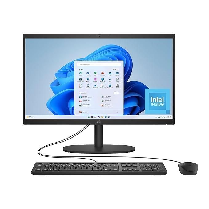 Комп'ютер персональний моноблок HP All-in-One 21,5" FHD VA AG, Intel i3-N300, 8GB, F512GB, UMA, WiFi, кл+м, 2р, DOS, чорний