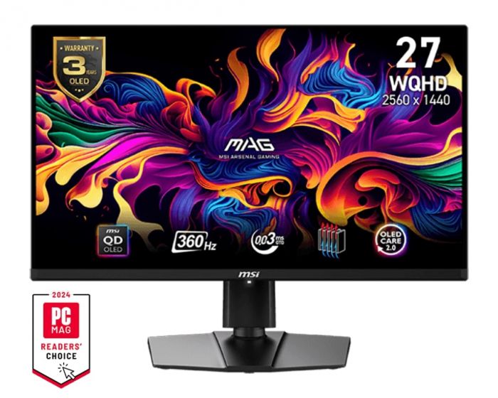 Монітор MSI 26.5" MAG 271QPX-QD-E2 2xHDMI, DP, USB-C, Audio, OLED, 2560x1440, 360Hz, 0.03ms, DCI-P3 99%, AdaptiveSync, HAS, HDR400