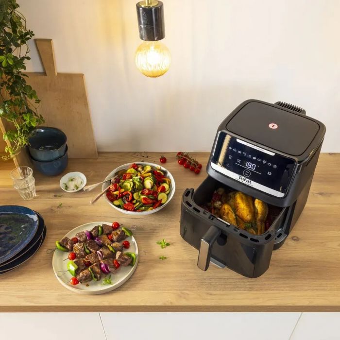 Мультипіч Tefal Easy Fry Silence XXL, 1800Вт, чаша-7, сенсорне керув., 10 програм, з віконцем, пластик, чорний