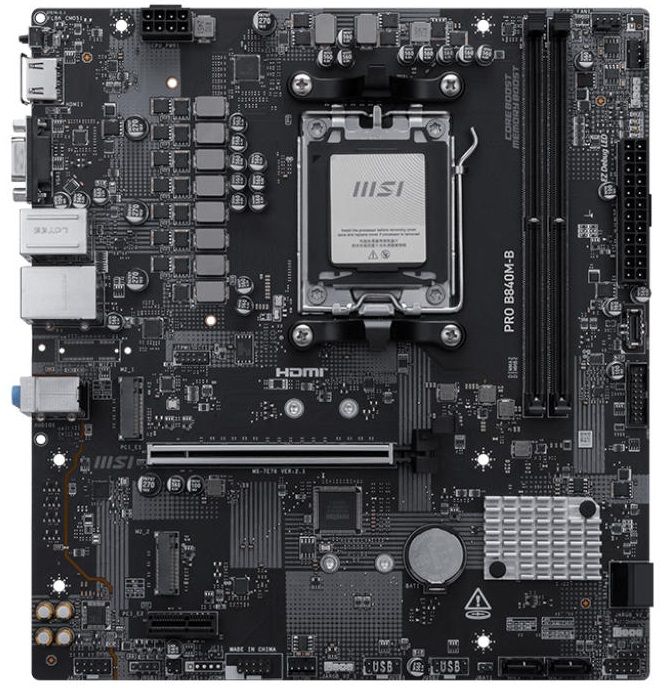 Материнcька плата MSI PRO B840M-B sAM5 B840 2xDDR5 M.2 HDMI DSub mATX