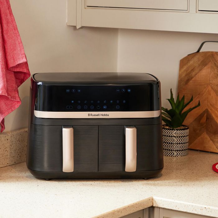 Мультипіч Russell Hobbs Satis Fry DualBaske 2800Вт, чаша-4.5/4.5л, сенсорне управл., 9 авто. программ, пластик, чорний