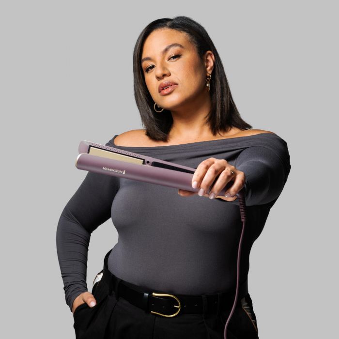 Випрямляч Remington AIRvive, 61Вт, темп.режимов-5, 150-230С, дісплей, кераміка, фіолетово-злотий