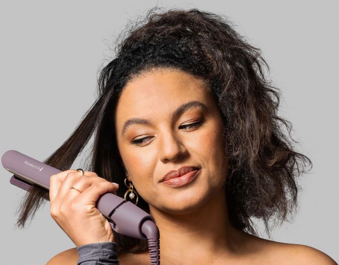 Випрямляч Remington AIRvive, 61Вт, темп.режимов-5, 150-230С, дісплей, кераміка, фіолетово-злотий