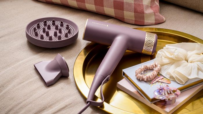Фен Remington AIRvive, 1600Вт, 3 режими, дифузор, іоніз-я, хол. обдув, фіолетово-золотий